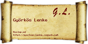Györkös Lenke névjegykártya